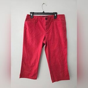 LRL Lauren  Jeans Co Womens 10 Red 100% Cotton Capri Preppy Casual chino